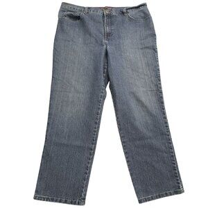 Gloria Vanderbilt Womens Amanda Jeans Size 18 Short Straight Leg Denim Blue